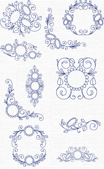Sunflowers embroidery designs