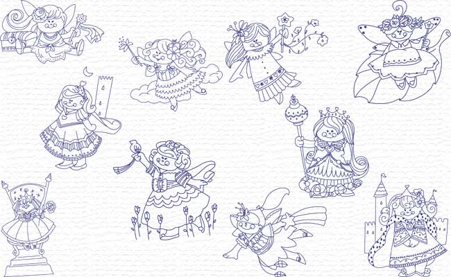Fairies & Princess embroidery designs