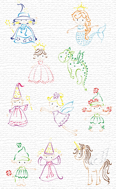 Fantasy embroidery designs