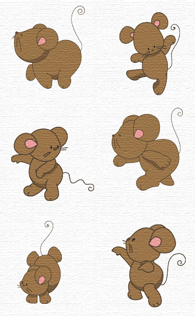 Mouse embroidery designs