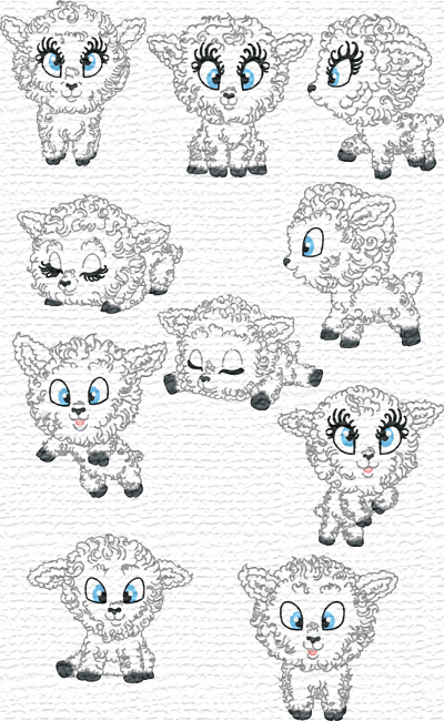 Sheep embroidery designs