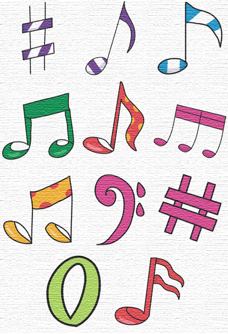 Musical Notes embroidery designs