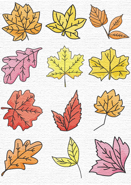 Leaves embroidery designs
