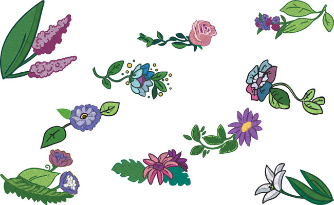 Flowers embroidery designs