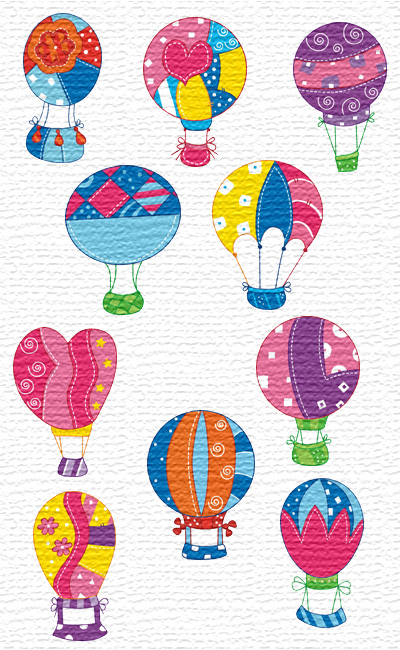 Air Balloons embroidery designs