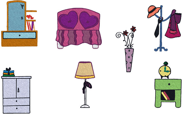Room embroidery designs