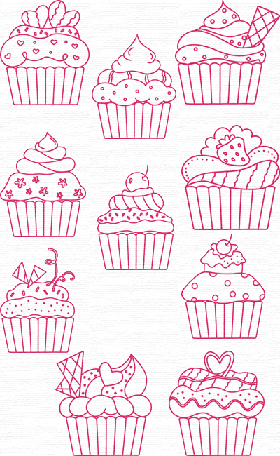 Cupcake embroidery designs